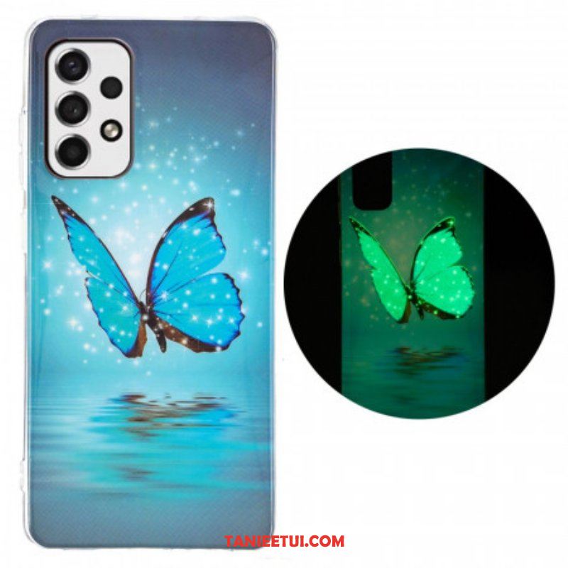 Etui do Samsung Galaxy A53 5G Fluorescencyjny Niebieski Motyl