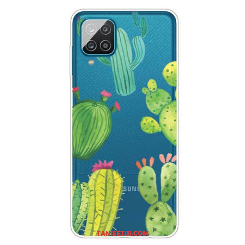 Etui do Samsung Galaxy M12 / A12 Akwarela Kaktusy