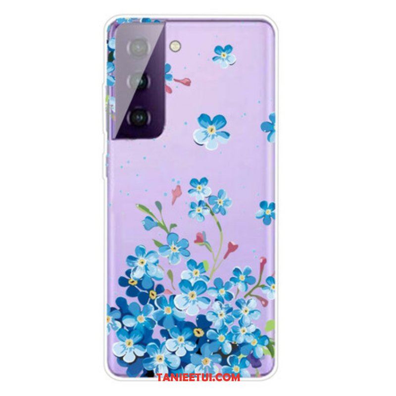 Etui do Samsung Galaxy S21 5G Niebieskie Kwiaty