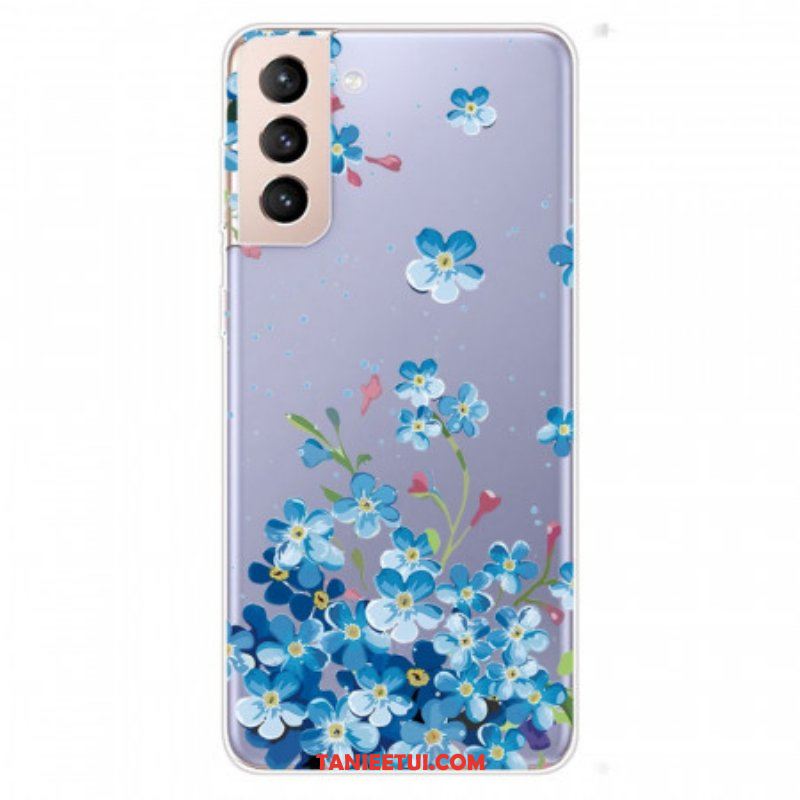 Etui do Samsung Galaxy S22 5G Niebieskie Kwiaty