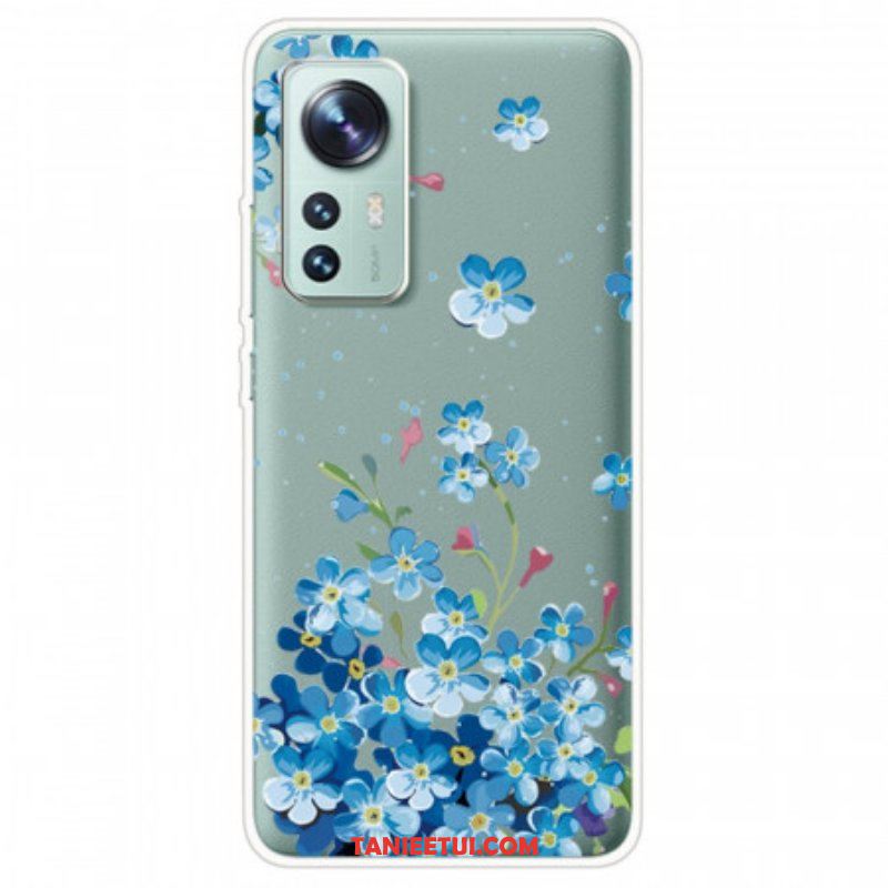Etui do Xiaomi 12 / 12X Bukiet Niebieskich Kwiatów