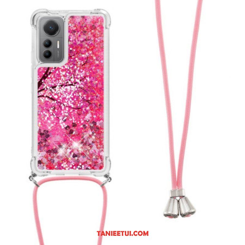 Etui do Xiaomi 12 Lite ze Sznurkiem Drzewko Ściągane Cekinami