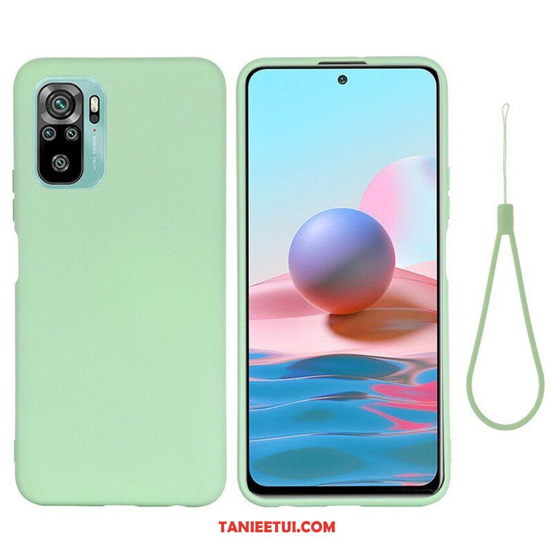 Etui do Xiaomi Redmi Note 10 / 10S Płynny Silikon Ze Smyczą