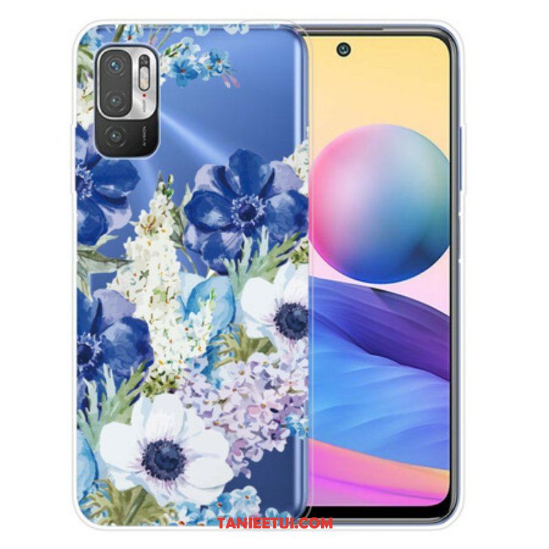 Etui do Xiaomi Redmi Note 10 5G Akwarela Niebieskie Kwiaty