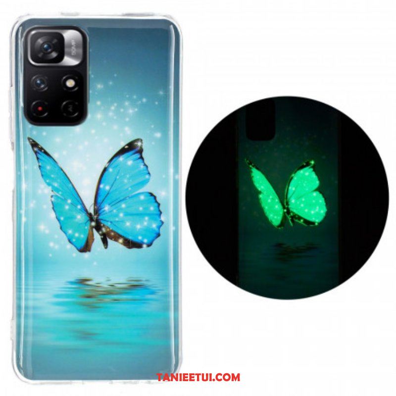 Etui do Xiaomi Redmi Note 11 Pro Plus 5G Fluorescencyjny Niebieski Motyl