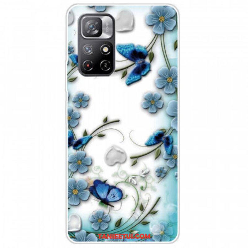 Etui do Xiaomi Redmi Note 11 Pro Plus 5G Niebieskie Kwiaty I Motyle