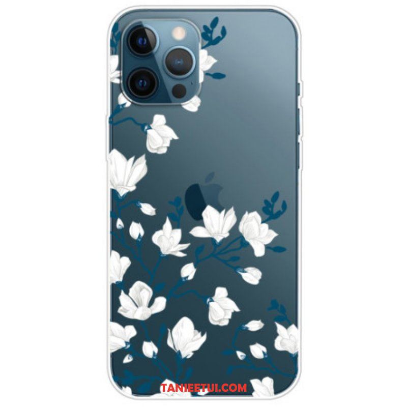 Etui do iPhone 14 Pro Bezszwowi Biali Kwiaty