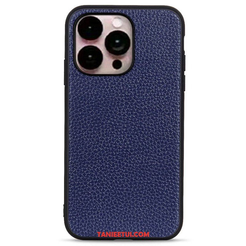 Etui do iPhone 14 Pro Max Prawdziwa Skóra Litchi