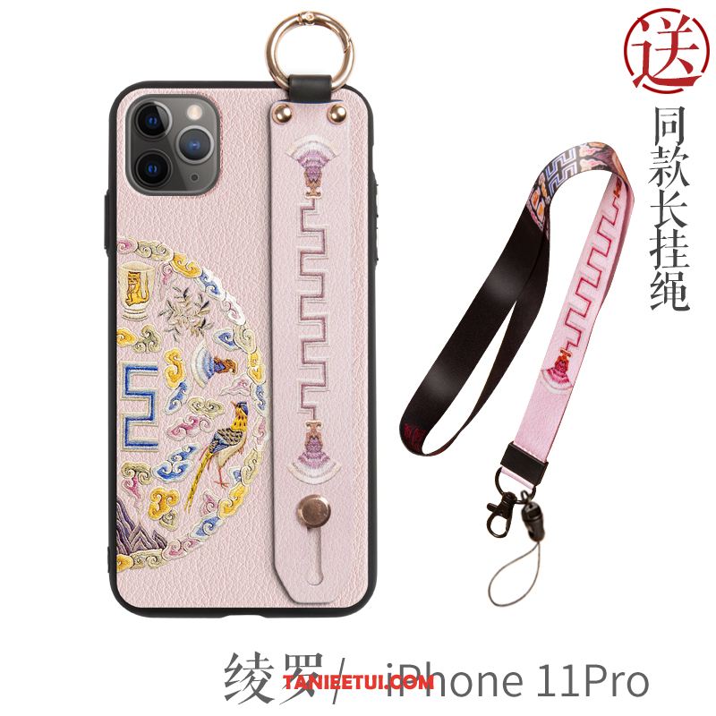 Etui iPhone 11 Pro Silikonowe Różowe Kreatywne, Pokrowce iPhone 11 Pro Wspornik Wiszące Ozdoby Chiński Styl