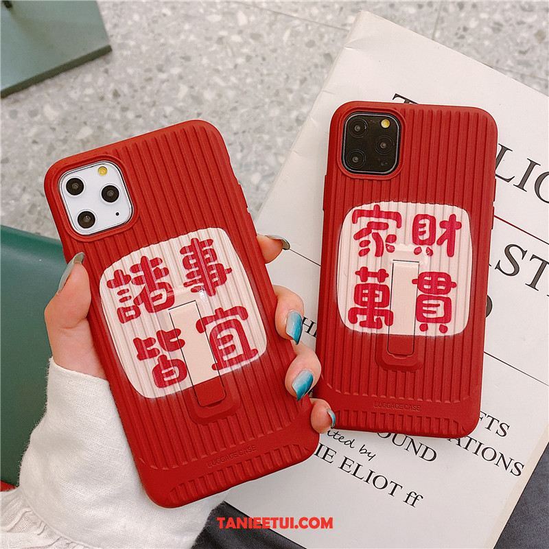 Etui iPhone 11 Pro Silikonowe Trójwymiarowy Wspornik, Obudowa iPhone 11 Pro Czerwony Anti-fall Zakochani