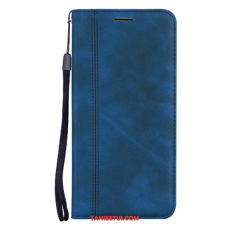 Etui iPhone 12 Pro Max Skóra Jakość Niebieski, Obudowa iPhone 12 Pro Max Wiszące Ozdoby Nubuku Skórzany Futerał