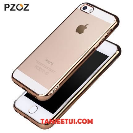 Etui iPhone 5 / 5s Ochraniacz Przezroczysty Telefon Komórkowy, Pokrowce iPhone 5 / 5s Złoto Filmy Szkło Hartowane