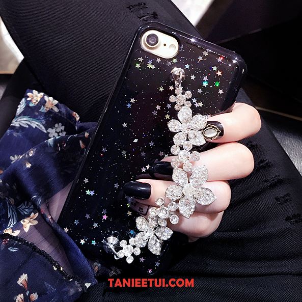 Etui iPhone 7 Anti-fall Miękki Modna Marka, Obudowa iPhone 7 Czarny Rhinestone Telefon Komórkowy