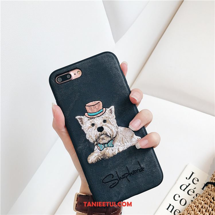 Etui iPhone 8 Plus Denim Eleganckie Silikonowe, Pokrowce iPhone 8 Plus Piękny Z Haftem Kreatywne