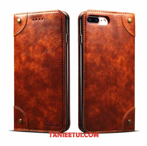 Etui iPhone 8 Plus Jasny Vintage Telefon Komórkowy, Futerał iPhone 8 Plus Miękki Portfel Anti-fall Braun