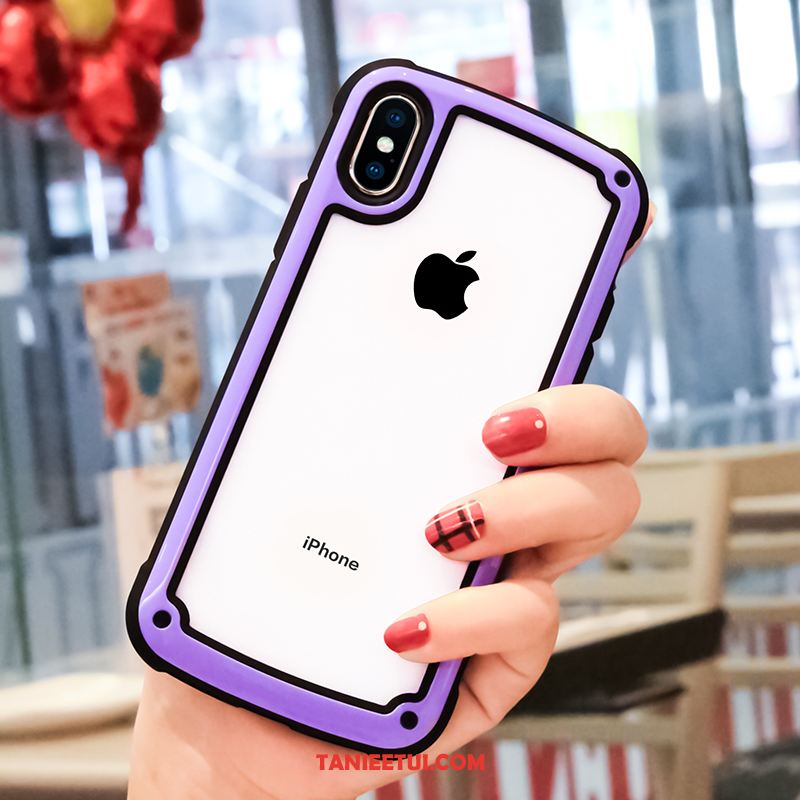 Etui iPhone Xs Anti-fall Silikonowe Przezroczysty, Pokrowce iPhone Xs Modna Marka Miękki Czerwony Netto