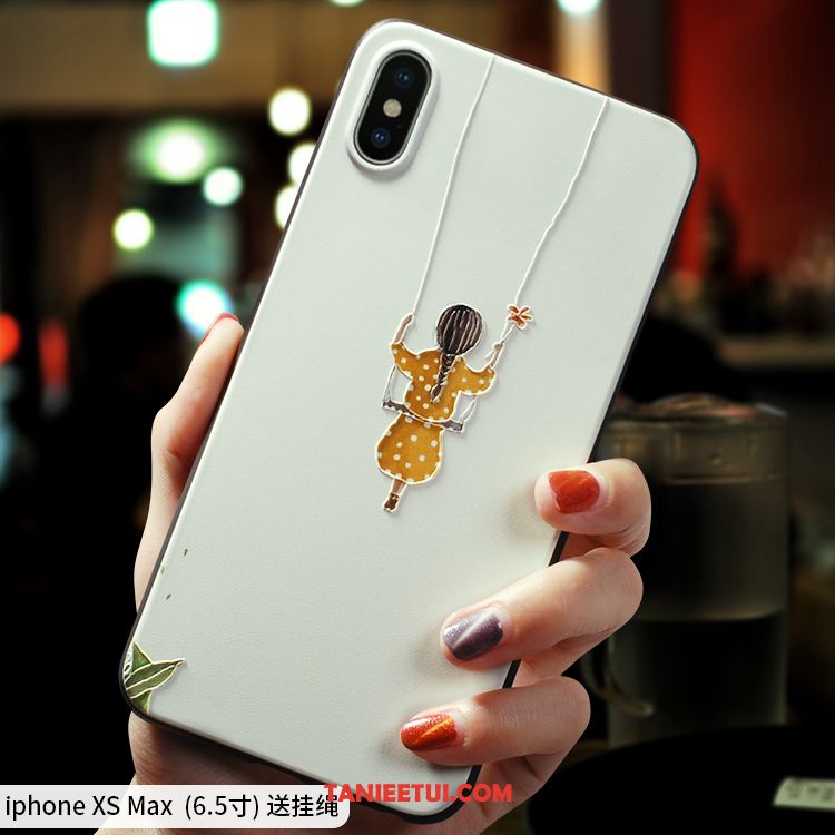 Etui iPhone Xs Max Anti-fall Cienkie Nubuku, Futerał iPhone Xs Max Żółty Kreskówka All Inclusive