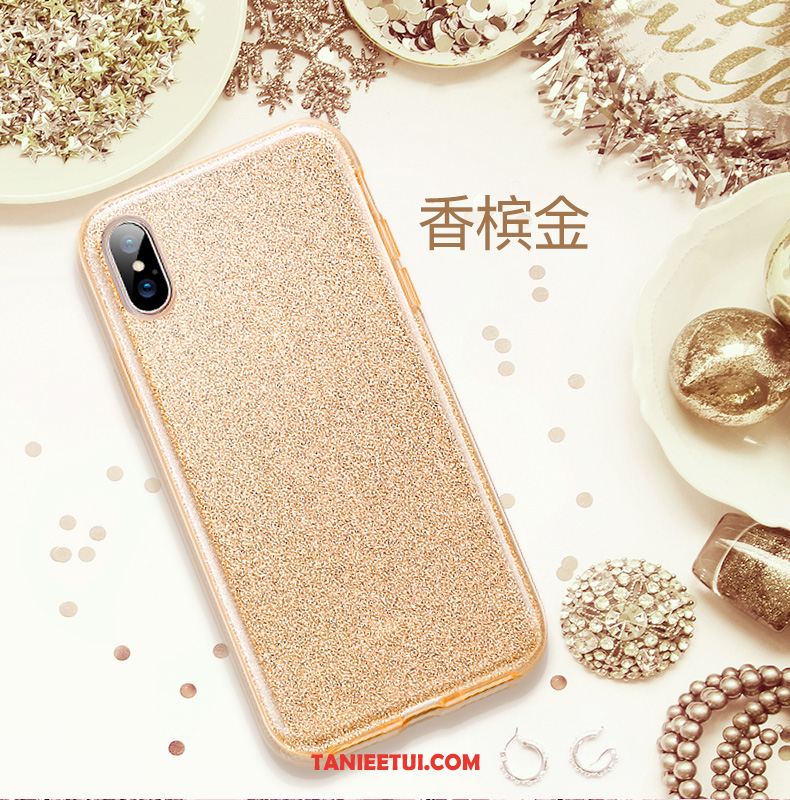 Etui iPhone Xs Max Silikonowe Moda Złoto, Obudowa iPhone Xs Max Trudno Czerwony Netto Modna Marka