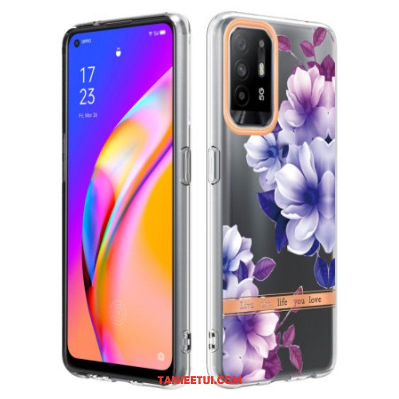 Futerały do Oppo A94 5G Fioletowe Kwiaty