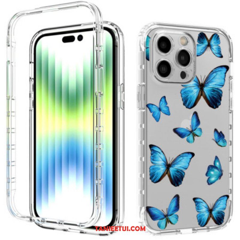 Futerały do iPhone 14 Pro Max Ulepszone Niebieskie Motyle