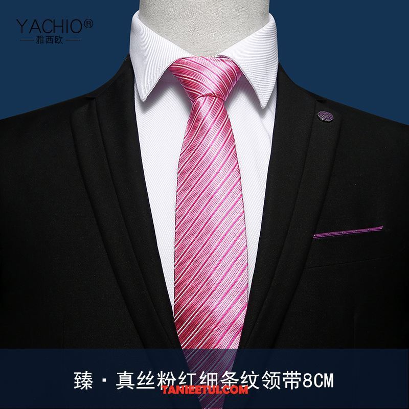 Krawat Męskie Prezent Jedwab Sukienka, Krawat Jedwab Biznes Różowy
