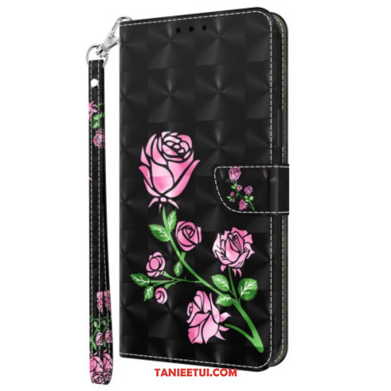Obudowa Etui Na Telefon do Sony Xperia 5 IV z Łańcuch Paskowe Róże