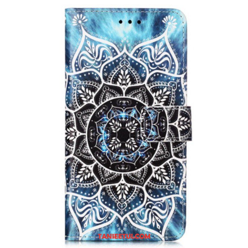 Skórzany Futerał do Samsung Galaxy A54 5G z Łańcuch Paskowata Mandala