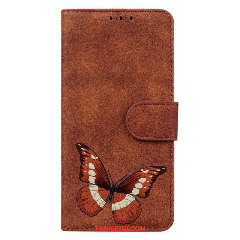 Skórzany Futerał do Samsung Galaxy S23 5G Motyl