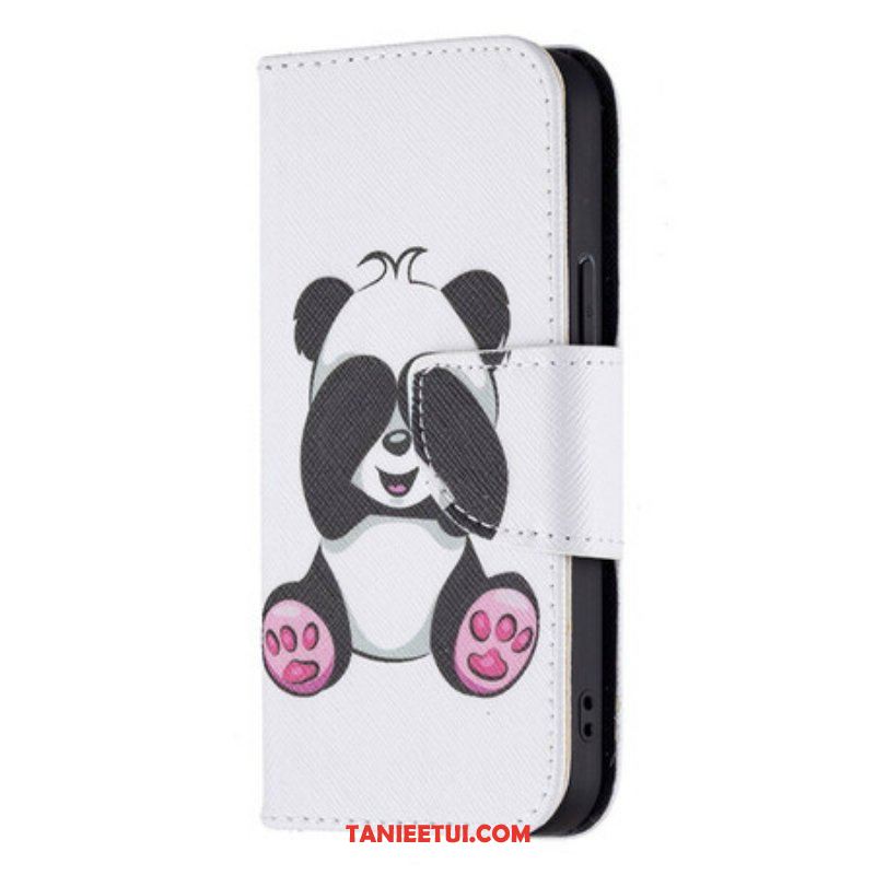 Skórzany Futerał do iPhone 13 Mini Zabawa Pandami