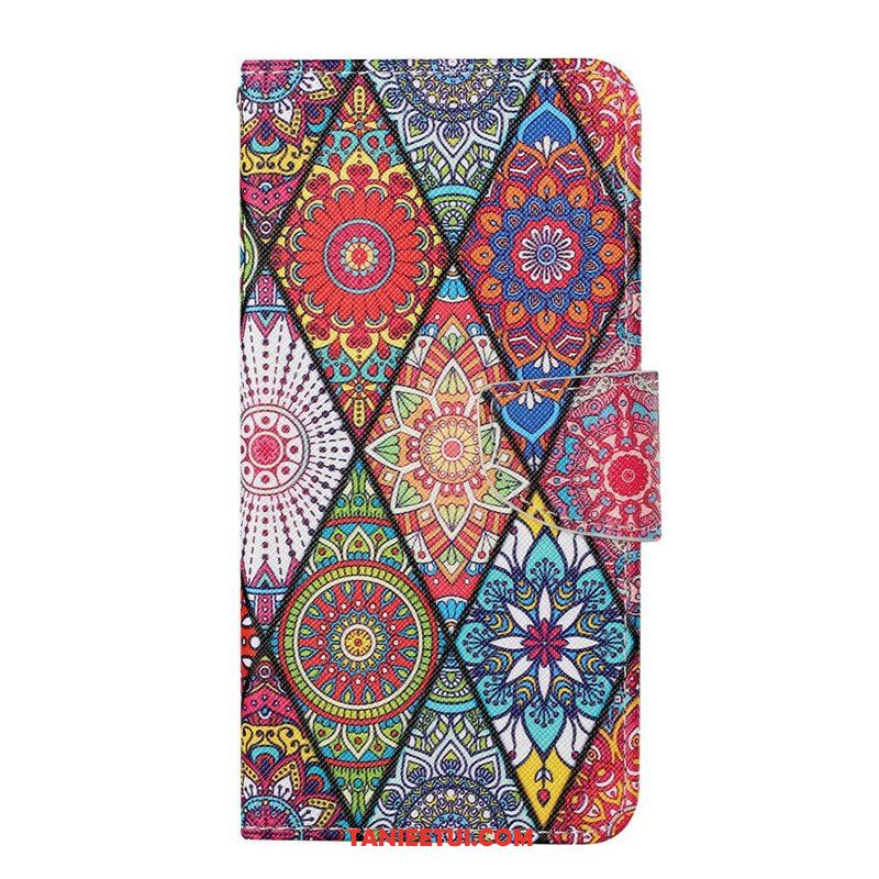 Skórzany Futerał do iPhone 13 Pro Patchwork Ze Smyczą