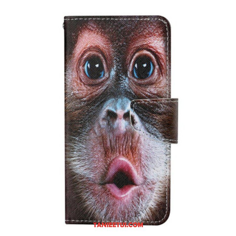 Skórzany Futerał do iPhone 13 Pro z Łańcuch Stringi Małpa